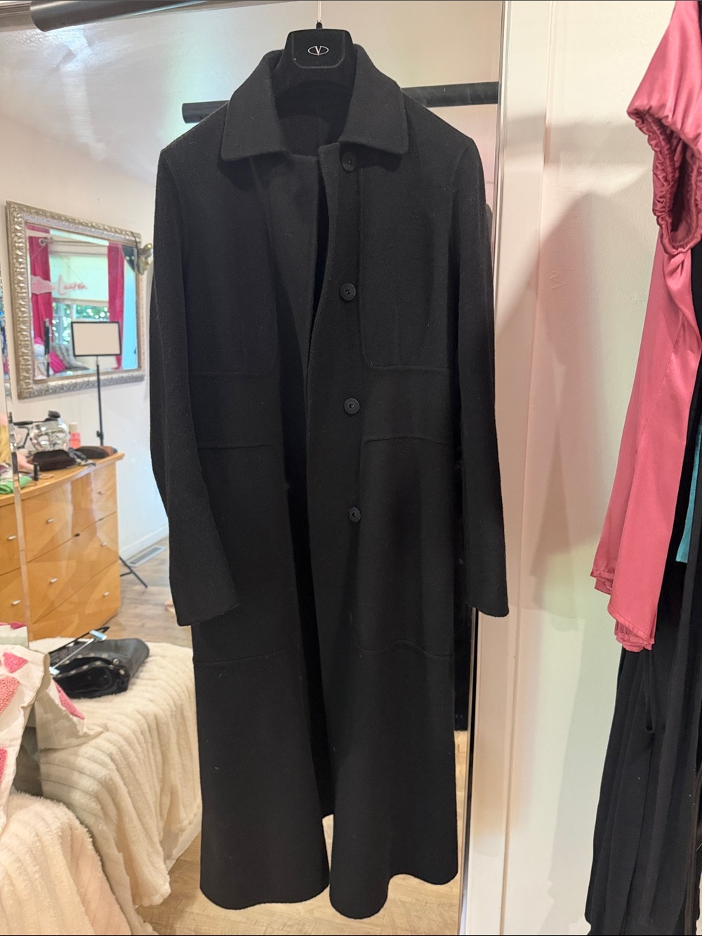 Valentino Black Long Kashmir 🧥 coat vintage Y2k